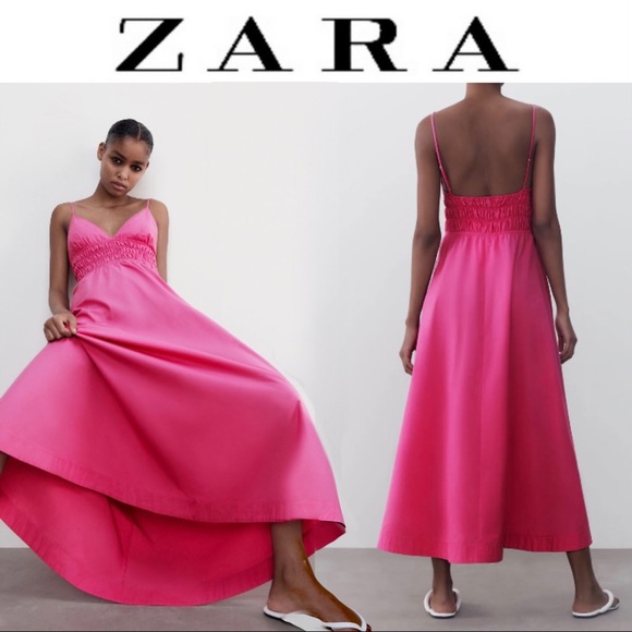 Zara Dresses & Skirts - NWT Zara Voluminous Poplin Pink Maxi Dress